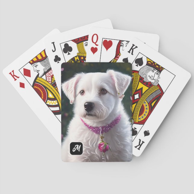 Kleiner Hund und Rose Spielkarten (Rückseite)