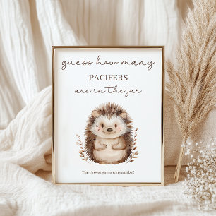 Kleiner Igel, rate, wie viele Babyshower-Spiel Poster