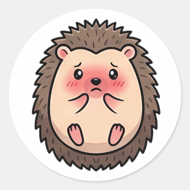Kleiner Igel Runder Aufkleber (Vorderseite)