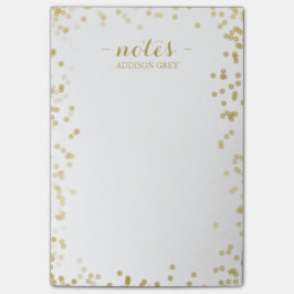 Kleiner Imitat-Goldconfetti-personalisierte Post-it Klebezettel