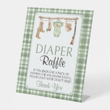 Kleiner Jäger Baby Shower Windel-Raffle-Schild