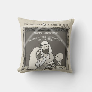 Kleiner Junge an der Manger-Merry-Weihnachtsfeier Kissen