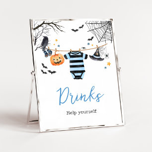 Kleiner Junge Boo Halloween-Baby-Shower-Getränke-S Poster