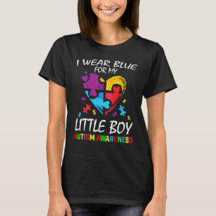Kleiner Junge ich trage Blau für mein Sohn Autismu T-Shirt
