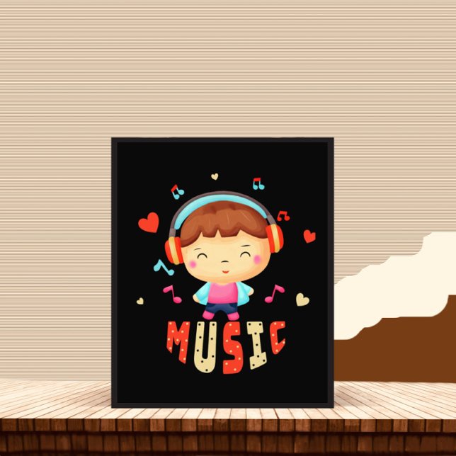 Kleiner Junge mit Musik Fotodruck (Von Creator hochgeladen)