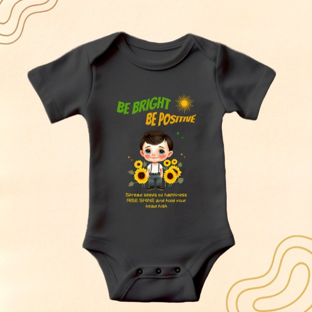 Kleiner Junge mit Sonnenblumen Baby Strampler (Von Creator hochgeladen)