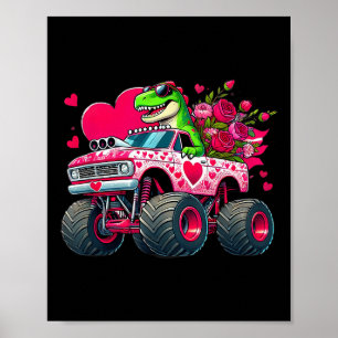 Kleiner Jungen Valentinstag-Shirt Kinder T Rex Ros Poster