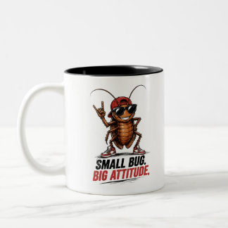 Kleiner Käfer. Große Attitüde. | Lustiger Cartoon- Zweifarbige Tasse