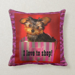 Kleiner Käufer Yorkie Kissen