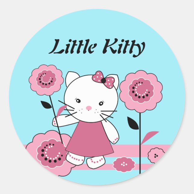 Kleiner Kitty Classic Round Sticker (Vorderseite)