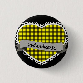 Kleiner Knopf der Tartan-Herzen Button