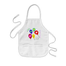 Kleiner Koch In-Training farbenfrohe Ballons Schür Kinderschürze