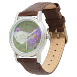 Kleiner Kohl Weißer Schmetterling Armbanduhr