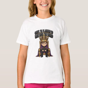 Kleiner König auf Thron Lustiges Kronen Jungen T-S T-Shirt