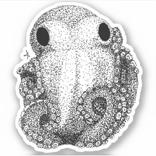 Kleiner Kraken Aufkleber (Vorderseite)