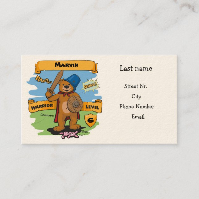 Kleiner Krieger Visitenkarte (Vorderseite)