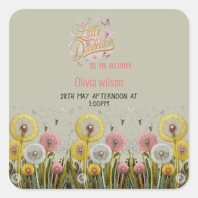 Kleiner Kronleuchter ist in Blütendusche Quadratischer Aufkleber (Vorderseite)