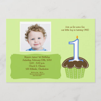 Kleiner Kuchen FOTO Geburtstags-Einladungs-Babys Einladung