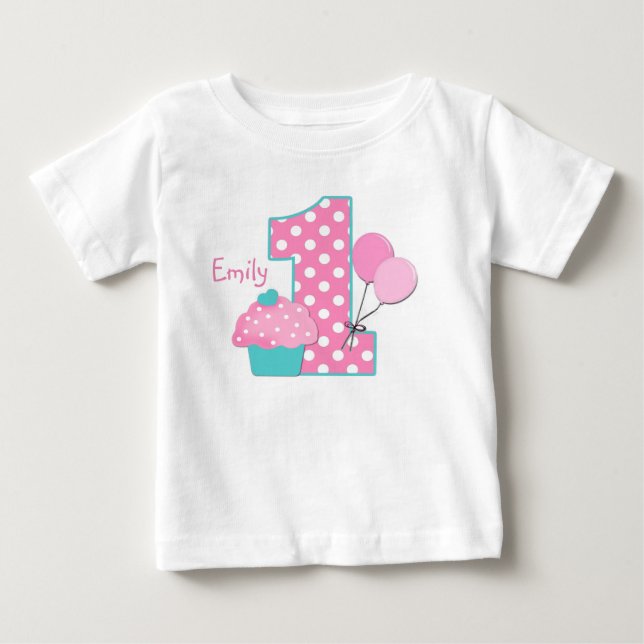 Kleiner Kuchen und Ballone Baby T-shirt (Vorderseite)