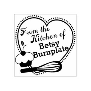 Kleiner Kuchen wischen Herzbacken von der Küche Gummistempel