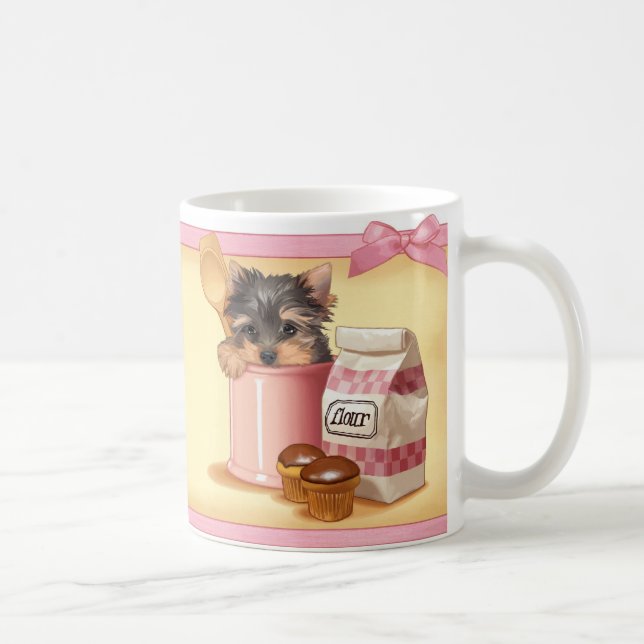 Kleiner Kuchen Yorkie Kaffeetasse (Rechts)