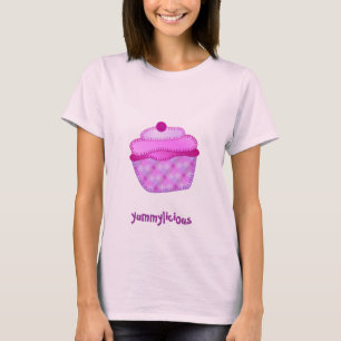 Kleiner Kuchenapplique-Damen-Spitze - Malvenfarbe T-Shirt