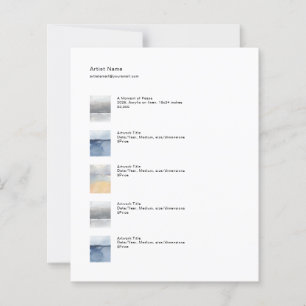 Kleiner Kunst-Tear-Sheet-Preisliste-Vorlage