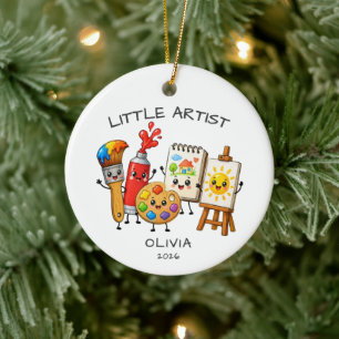 Kleiner Künstler personalisierter Weihnachtsschmuc Keramik Ornament