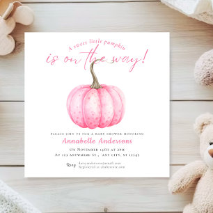 Kleiner Kürbis Aquarell Baby-Einladung Einladung