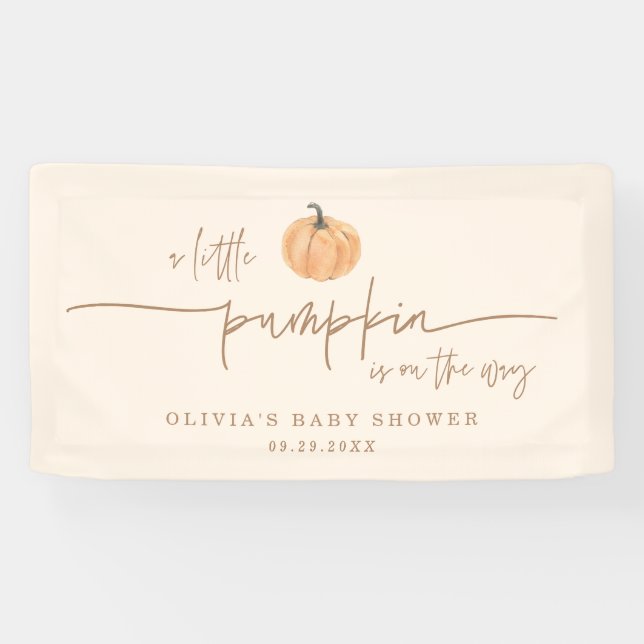 Kleiner Kürbis auf dem Herbst-Babyduschbanner Banner (Horizontal)