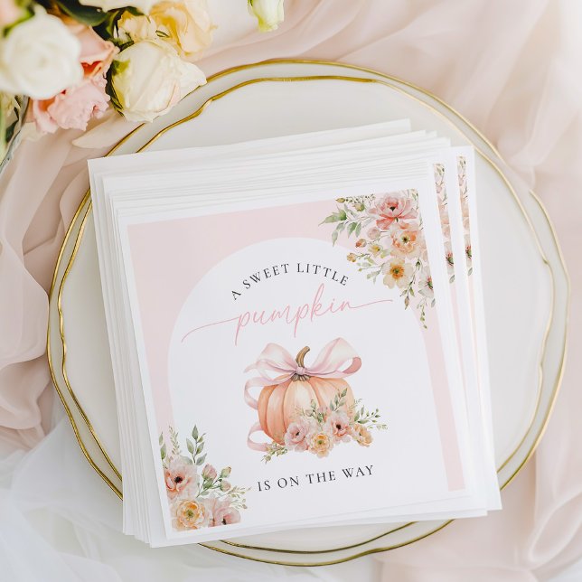 Kleiner Kürbis auf die Way Baby Dusche Serviette (Von Creator hochgeladen)