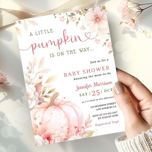 Kleiner Kürbis auf die Way Girl Fall Baby Dusche Einladung (Von Creator hochgeladen)