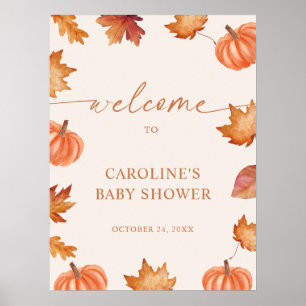 Kleiner Kürbis-Baby-Party Herbst Willkommen  Poster