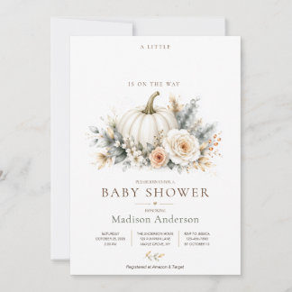 Kleiner Kürbis Baby Shower Herbst Einladung