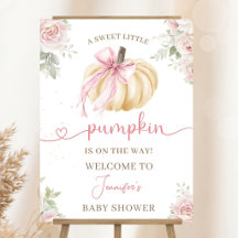 Kleiner Kürbis-Baby Shower Mädchen Rosa Bogen Will