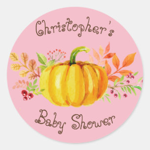 Kleiner Kürbis-Baby Shower Pink Aufkleber