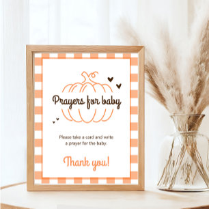 Kleiner Kürbis-Baby-Shower-Segen Für Baby-Schild Poster