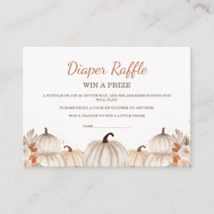 Kleiner Kürbis-Baby-Shower-Windel-Raffle-Ticket Begleitkarte