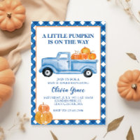 Kleiner Kürbis Blauer LKW Herbst-Baby-Party