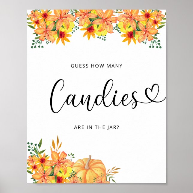 Kleiner Kürbis Blumenratte wie viele Bonbons Poster (Vorne)