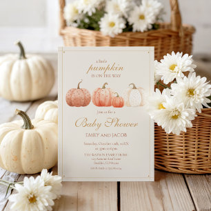 Kleiner Kürbis Boho Herbst-Baby-Party Einladung