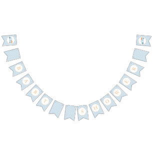 Kleiner Kürbis hellblauer Lastwagen Baby Shower Wimpelkette