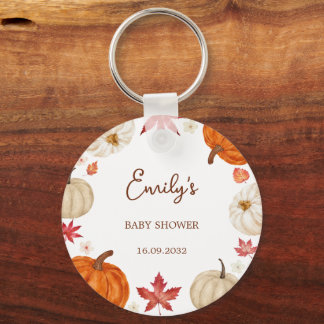Kleiner Kürbis Herbst-Baby-Shower-Anhänger Schlüsselanhänger