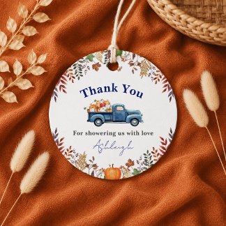 Kleiner Kürbis Herbst-Baby-Shower-Dankeschön Geschenkanhänger