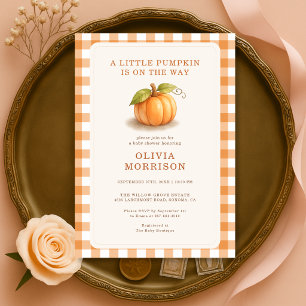 Kleiner Kürbis Herbst Babyparty Einladung