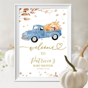 Kleiner Kürbis Herbst Junge Baby Shower Willkommen Poster