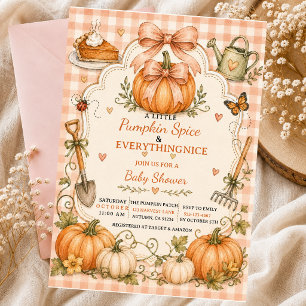 Kleiner Kürbis Herbst Sticks Zimtkuchen Schleife  Einladung