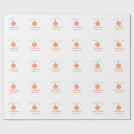Kleiner Kürbis ist auf dem Weg orange graue Babydu Geschenkpapier