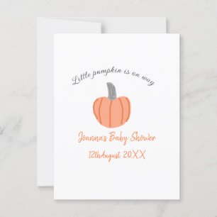 Kleiner Kürbis ist auf dem Weg orange graue Babydu Postkarte