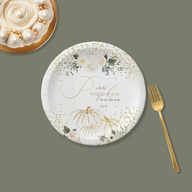 Kleiner Kürbis ist auf dem Weg Papierplatte Pappteller (Von Creator hochgeladen)